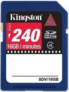 KINGSTON 16GB VIDEO SECURE DIGITAL HIGH CAPACITY CLASS 4
