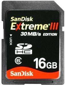 SANDISK 16GB EXTREME III SECURE DIGITAL HIGH CAPACITY