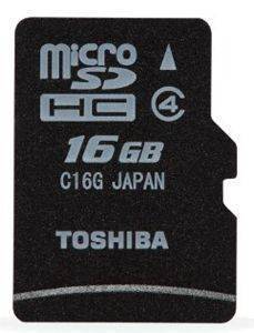 TOSHIBA 16GB MICRO SD HIGH CAPACITY CLASS 4 WITH ADAPTER
