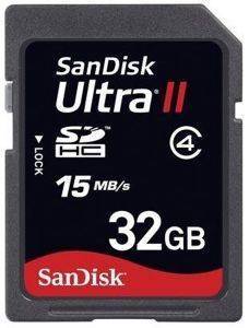 SANDISK 32GB ULTRA II SECURE DIGITAL HIGH CAPACITY