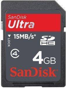 SANDISK 4GB ULTRA SECURE DIGITAL HC CLASS 4