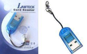 LAMTECH MICRO SD/TF MINI CARD READER BLUE