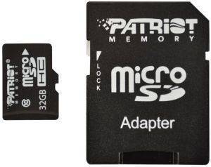 PATRIOT PSF32GMCSDHC10 LX SERIES 32GB MICRO SDHC CL10 + ADAPTER