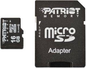 PATRIOT PSF16GMCSDHC10 LX SERIES 16GB MICRO SDHC CLASS 10 + SD ADAPTER