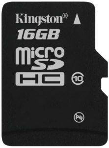 KINGSTON SDC10/16GBSP 16GB MICRO SDHC SINGLE PACK