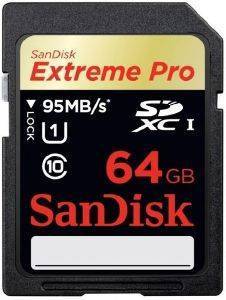 SANDISK EXTREME PRO 64 GB SDXC CLASS 10 UHS-1 FLASH MEMORY CARD 95MB/S SDSDXPA-064G-X46