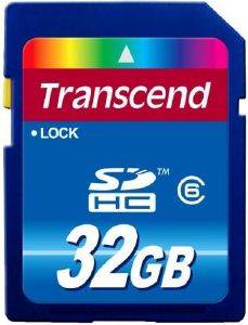 TRANSCEND 32GB SECURE DIGITAL CARD HIGH CAPACITY CLASS 6