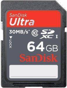 SANDISK ULTRA 64 GB SDXC CLASS 10 FLASH MEMORY CARD 30MB/S SDSDU-064G-U46