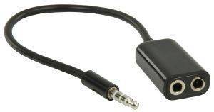 VALUELINE VLMP22100B0.20 3.5MM STEREO AUDIO SPLITTER CABLE BLACK