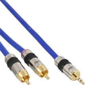INLINE AUDIO CABLE 2XRCA TO 3.5MM JACK 1M