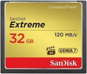 SANDISK SDCFXS-032G-X46 EXTREME 32GB COMPACT FLASH UDMA-7 MEMORY CARD