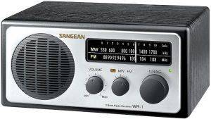 SANGEAN WR-1 FM/AM WOODEN CABINET RECEIVER SILVER