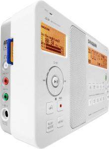SANGEAN PR-D8 FM-STEREO/AM RECEIVER WITH MP3 RECORDER AND MP3/WMA PLAYER WHITE
