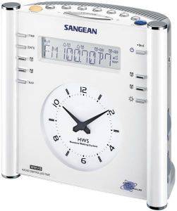 SANGEAN RCR-3 FM-RDS (RBDS)/AM/AUX-IN TUNING CLOCK RADIO WITH RADIO CONTROLLED CLOCK WHITE