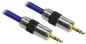 INLINE STEREO JACK CABLE 3.5MM GOLD PLATED 2M BLUE