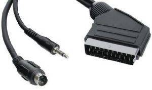 INLINE SCART ADAPTER CABLE SCART TO S-VHS + 3.5MM STEREO JACK 5M