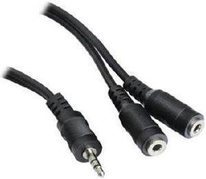 INLINE AUDIO Y ADAPTER CABLE 3.5MM JACK 0.2M