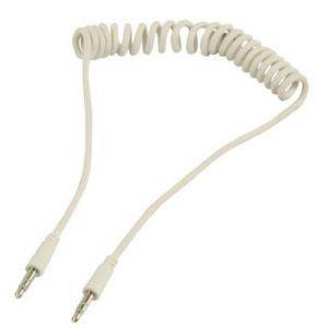 VALUELINE VLMP22010W1.00 COILED 3.5MM STEREO AUDIO CABLE 1M WHITE