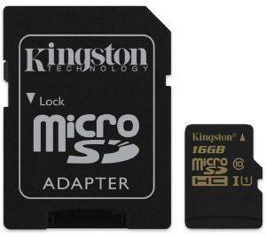 KINGSTON SDCA10/16GB 16GB MICRO SDHC CLASS 10 UHS-I WITH ADAPTER