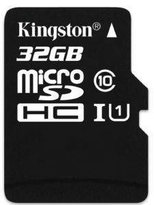 KINGSTON SDCA10/32GBSP 32GB MICRO SDHC CLASS 10 UHS-I SINGLE PACK