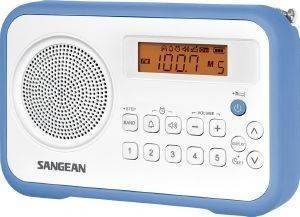 SANGEAN PR-D18 FM-STEREO/AM DIGITAL TUNING PORTABLE RECEIVER WHITE/BLUE