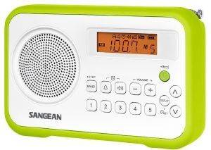 SANGEAN PR-D18 FM-STEREO/AM DIGITAL TUNING PORTABLE RECEIVER WHITE/GREEN