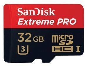 SANDISK EXTREME PRO SDSDQXP-032G-G46A 32GB MICRO SDHC UHS-1 CLASS 3 + ADAPTER SD