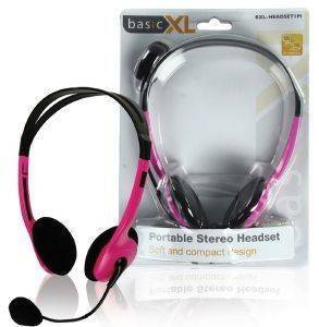 BASICXL BXL-HEADSET 1 PORTABLE STEREO HEADSET PINK