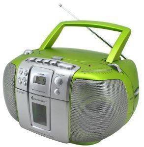 SOUNDMASTER SCD5405GR CD BOOMBOX WITH RADIO AND CASSETTE PLAYER GREEN