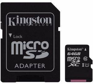 KINGSTON SDC10G2/64GB MICRO SDXC 64GB UHS-I CLASS 10 + SD ADAPTER