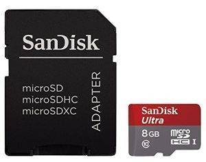 SANDISK ULTRA SDSDQUIN-008G-G4 8GB MICRO SDHC UHS-I CLASS 10 + ADAPTER SD