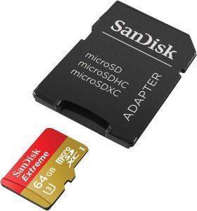 SANDISK EXTREME MICRO SDXC 64GB + ADAPTER SD SDSQXNE-064G-GN6MA