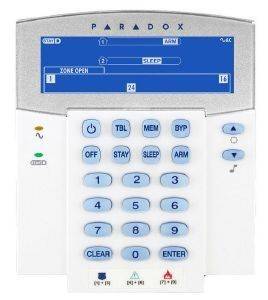 PARADOX K35 32-ZONE HARDWIRED FIXED LCD KEYPAD MODULE