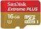 SANDISK SDSDQX-016G EXTREME PLUS 16GB MICRO SDHC UHS-I CLASS 1