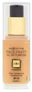 MAKE-UP MAX FACTOR FACE FINITY ALL DAY FLAWLESS 3 IN 1 FOUNDATION NO 75 GOLDEN