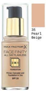 MAKE-UP MAX FACTOR FACE FINITY ALL DAY FLAWLESS 3 IN 1 FOUNDATION 35 PEARL BEIGE