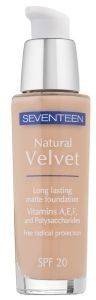 MAKE UP SEVENTEEN NATURAL VELVET LONGLASTING MATTE FOUNDATION NO 6 - DARK BEIGE SPF20 30ML