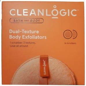  CLEANLOGIC BATH & BODY DUAL-TEXTURE BODY EXFOLIATORS 3TMX