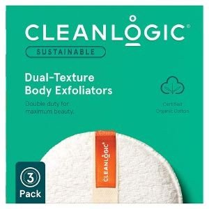   CLEANLOGIC SUSTAINABLE DUAL-TEXTURE BODY EXFOLIATORS 3TMX