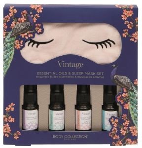   BODY COLLECTION ENGLAND VINTAGE ESSENTIAL OILS & SLEEP MASK SET