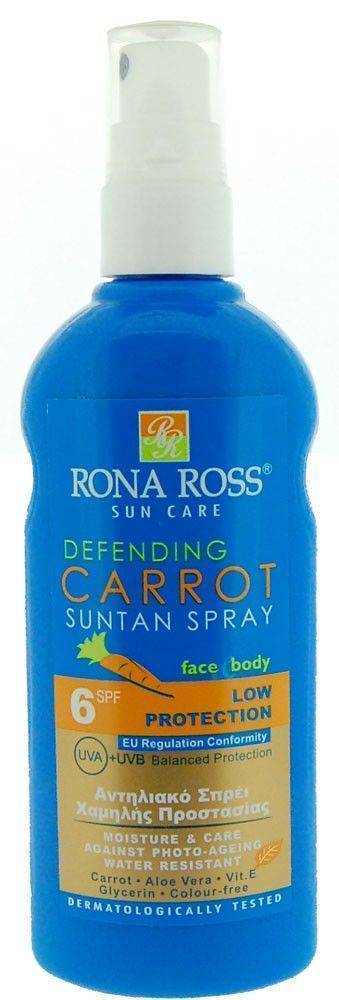 ΑΝΤΙΗΛΙΑΚΗ ΛΟΣΙΟΝ RONA ROSS, CARROT SUNTAN SPRAY DEFENDING ΜΕ SPF 6 160ML RONA ROSS