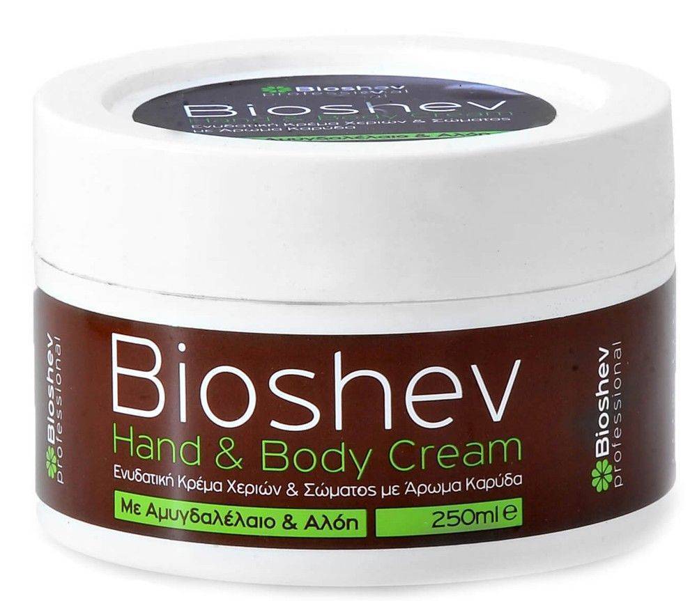 ΕΝΥΔΑΤΙΚΗ ΚΡΕΜΑ ΣΩΜΑΤΟΣ ΚΑΙ ΧΕΡΙΩΝ BIOSHEV ΚΑΡΥΔΑ (250ML) BIOSHEV