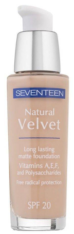 MAKE UP SEVENTEEN NATURAL VELVET LONGLASTING MATTE FOUNDATION NO 80 - TAN SPF20 30ML