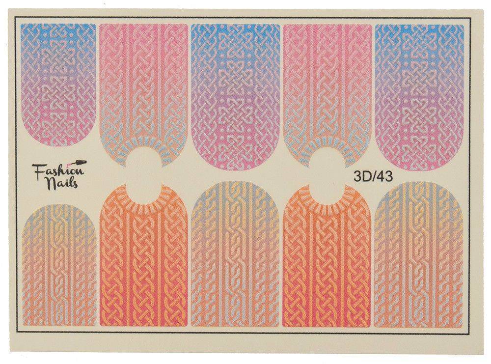 ΑΥΤΟΚΟΛΛΗΤΑ ΝΕΡΟΥ OEM FASHION NAILS 3D SLIDER 43