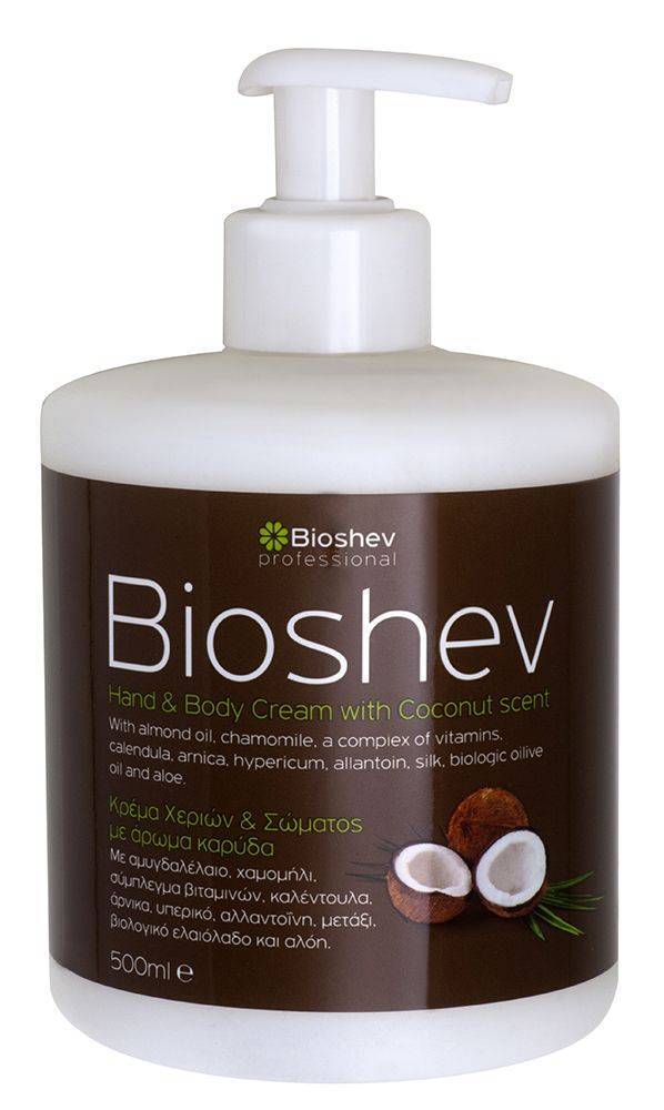 BIOSHEV ΕΝΥΔΑΤΙΚΗ ΚΡΕΜΑ ΣΩΜΑΤΟΣ ΚΑΙ ΧΕΡΙΩΝ BIOSHEV ΚΑΡΥΔΑ (500ML)