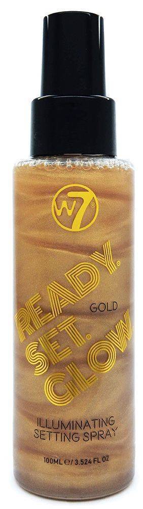 W7 MAKE UP FIXING SPRAY W7 READY SET GLOW - GOLD 100ML