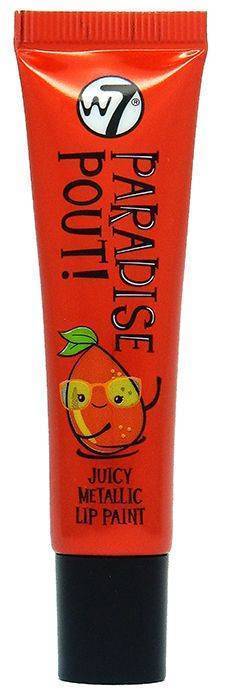 LIP GLOSS W7 PARADISE POUT JUICY METALLIC LIP PAINT MOUTHWATERING MANGO 13ML