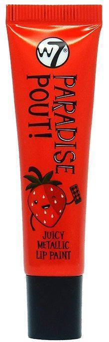 LIP GLOSS W7 PARADISE POUT JUICY METALLIC LIP PAINT SENSUOUS STRAWBERRY 13ML W7