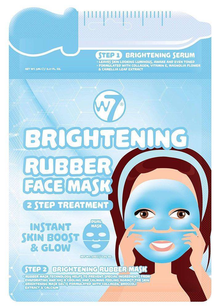 ΜΑΣΚΑ ΠΡΟΣΩΠΟΥ W7 BRIGHTENING 2 STEP TREATMENT RUBBER FACE MASK W7