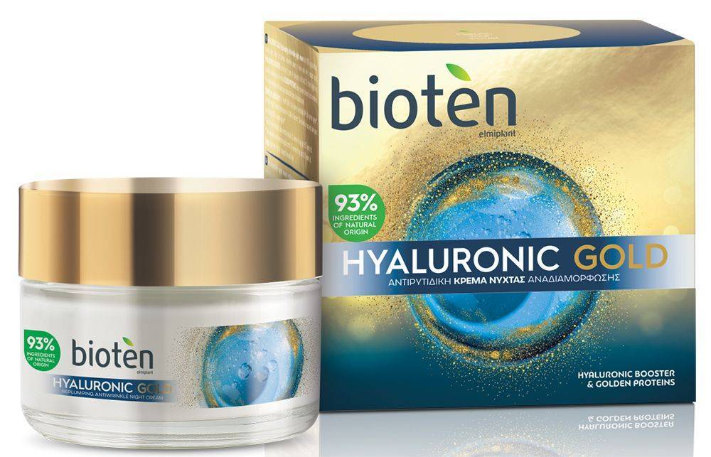 ΚΡΕΜΑ ΝΥΧΤΑΣ BIOTEN HYALURONIC GOLD NIGHT CREAM (50ML) BIOTEN